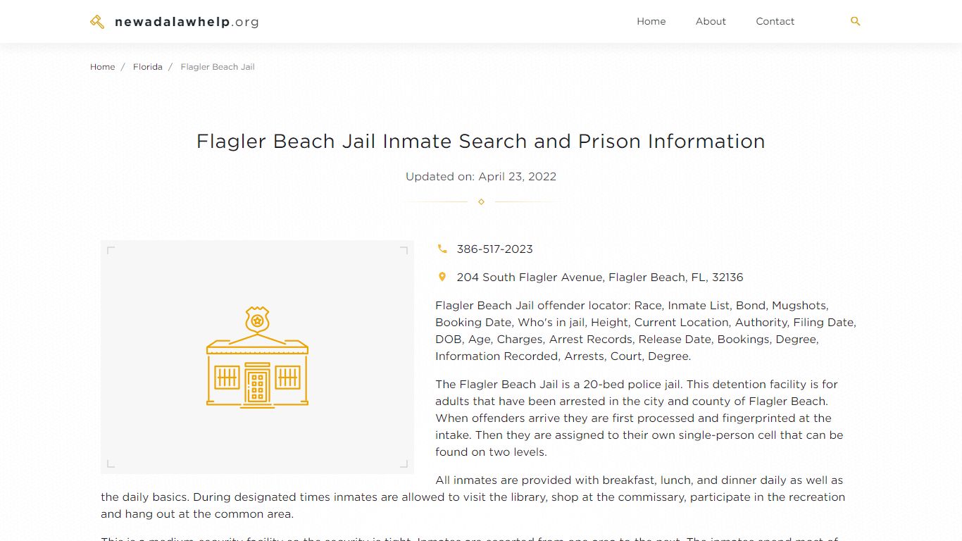 Flagler Beach Jail Inmate Search, Visitation, Phone no ...